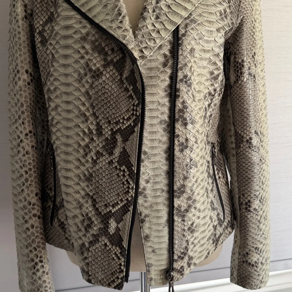 Women's python biker jacket